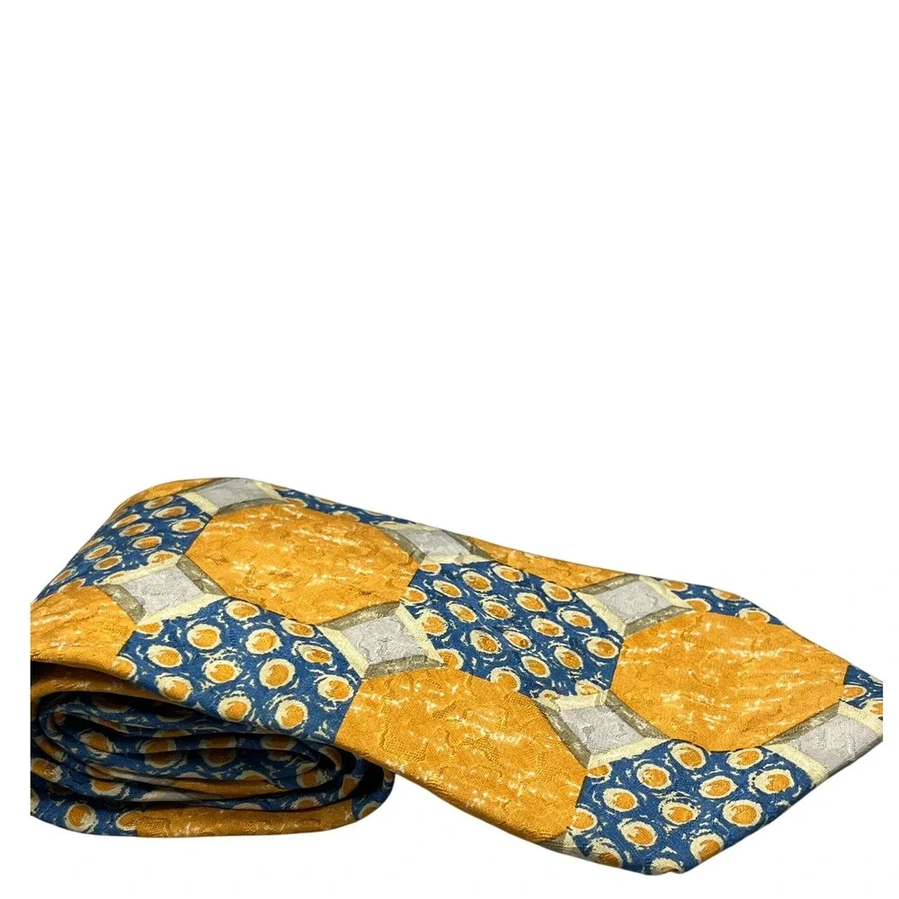 Ermenegildo ZEGNA Men's Multicolored Geometric Silk Neck Tie‎